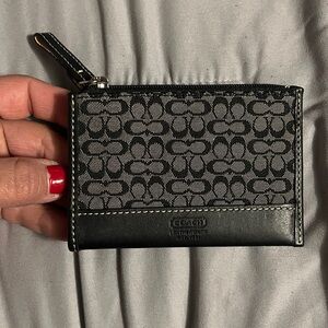 Coach Black and Gray Card Pouch